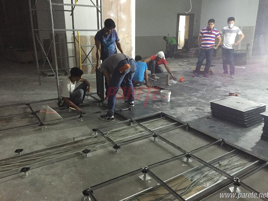  raised floor  installation after cable trunk